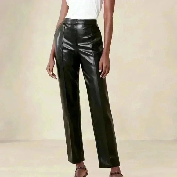 Banana Republic VEGAN LEATHER TAPERED PANT - Picture 1 of 4